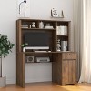 59in Computer Desk with Hutch and Lockable Drawers, Power Outlets and Storage for Home Office-3irtyhousy - 2 of 4