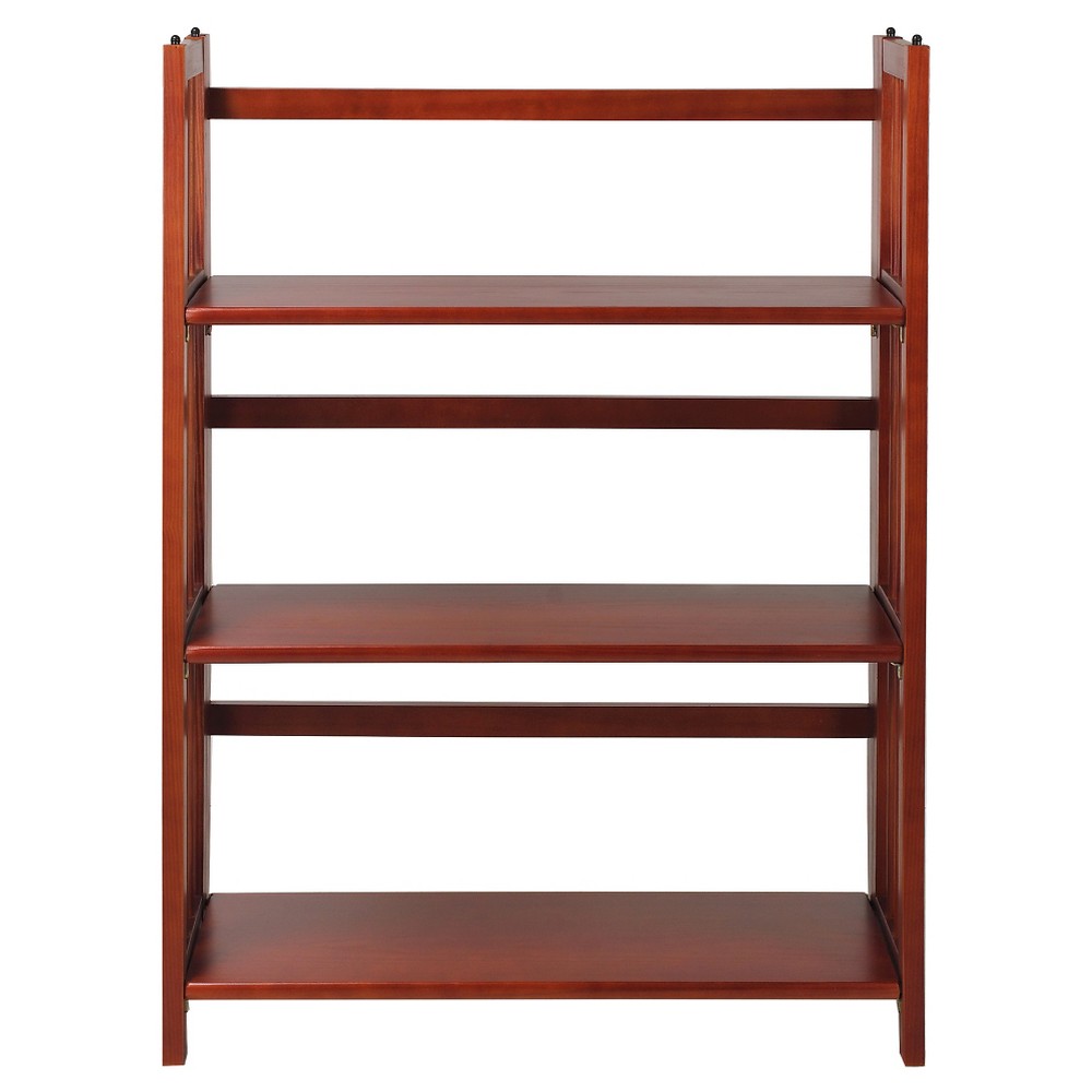 Photos - Garden & Outdoor Decoration Folding 38" 3 Tier Bookshelf  - Mahogany(Stackable)