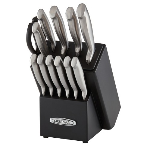 Farberware 22 Piece Never Needs Sharpening Triple Riveted Knife Block Set