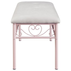 Vynxaria Pink Bench: Stylish Comfort for Every Child's Room - 1 of 4