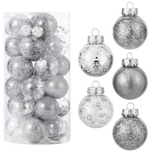 30Pcs Christmas Balls Ornaments Set, Shatterproof Christmas Tree Decorations Hanging Baubles for Holiday Wedding Party, 2.36 Inch - 1 of 4