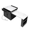 HomeRoots 55" Black And White Wood And Faux Marble Rolling Kitchen Island With Storage - 4 of 4