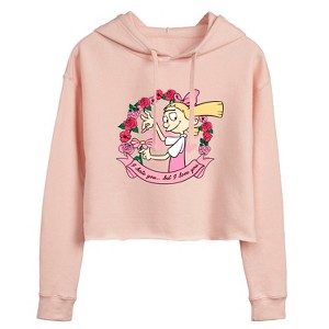 Women's - Hey Arnold! - Valentine's I Love You Cropped Graphic Hoodie - 1 of 3