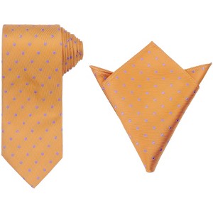 INSPIRE CHIC Men's Polka Dots Classic Pocket Square Tie Sets - 1 of 4
