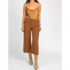 Women's CAMEL PINSTRIPE WIDE LEG TROUSERS - DRESS FORUM - 3 of 4