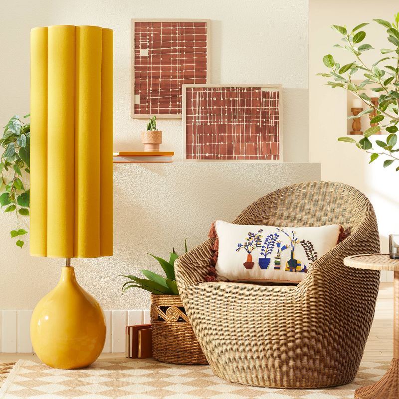 Floor Lamp Yellow Ceramic with Elongated Shade (Includes LED Light Bulb) - Opalhouse&#8482; designed with Jungalow&#8482;, 4 of 10