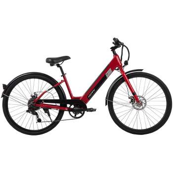 Huffy Adult Lyndon 27.5" Step Through Hybrid Electric Bike - Red