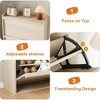 Adjustable Wooden Shoe Organizer Cabinet with 3 Flip Drawers, Shoe Storage for Entryway, Hallway, Living Room - 4 of 4