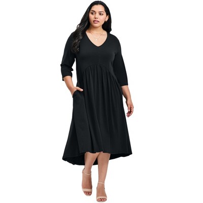 Avenue Women's Plus Size Valery V-Neckline Ity Jersey Dress