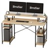 Bestier 55'' Computer Desks with Reversible Bookshelf, Standing Writing Desk for Home Office/Studying/Gaming - 4 of 4