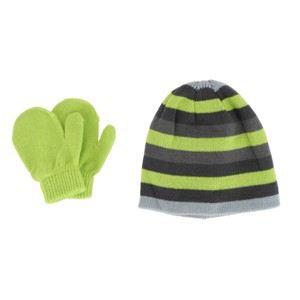 Grand Sierra Kids' 2-4 Striped 2-Piece Winter Beanie and Mitten Set - 1 of 4
