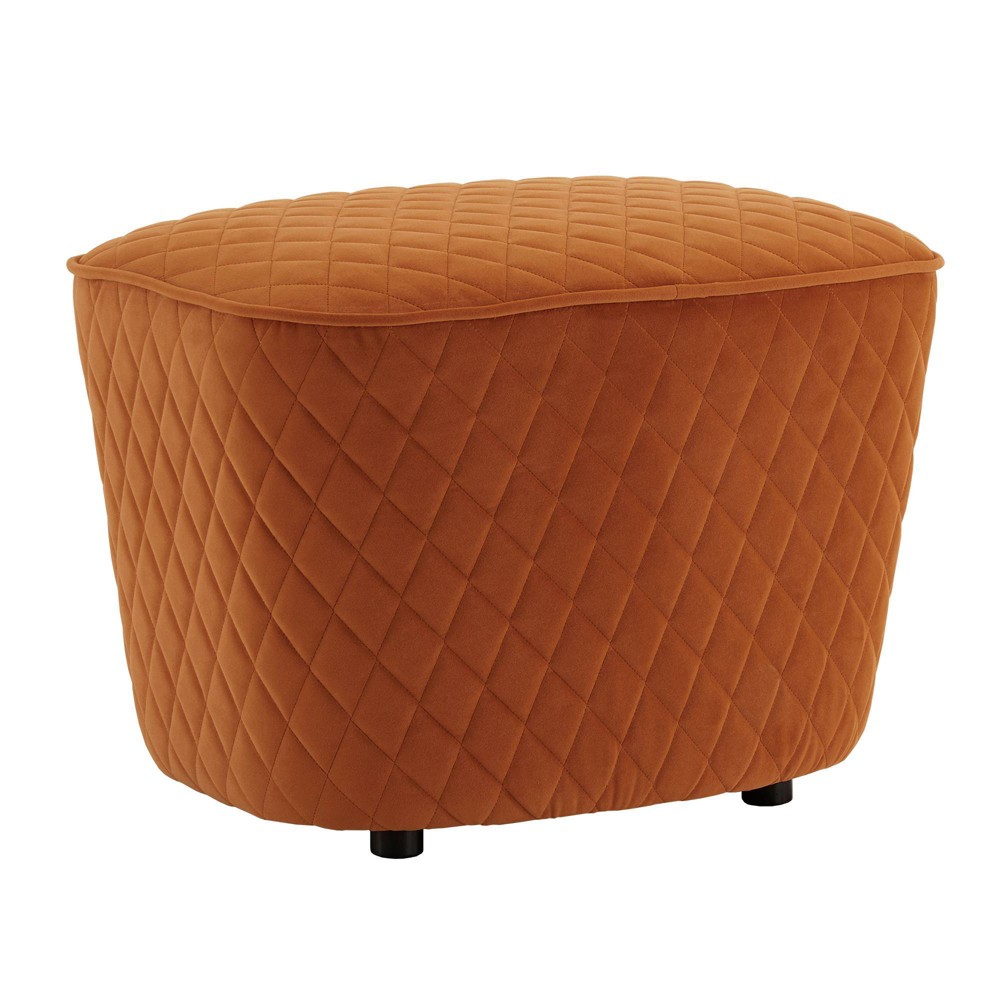 Photos - Pouffe / Bench Schroeder Orange Fabric Ottoman Orange - Inspire Q