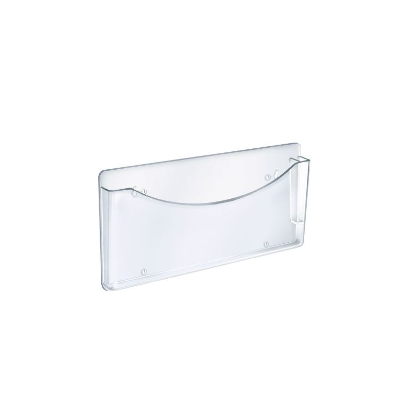 Azar Displays Clear Plastic Wall Mount File Holder with Pen Pocket, 2-Pack, 1 of 6