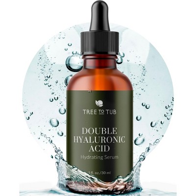 Tree To Tub Double Hyaluronic Acid Serum - Anti-Aging, Hydrating Serum for Face with 2 Types of Hyaluronic Acid - For Fine Lines & Dry, Sensitive Skin