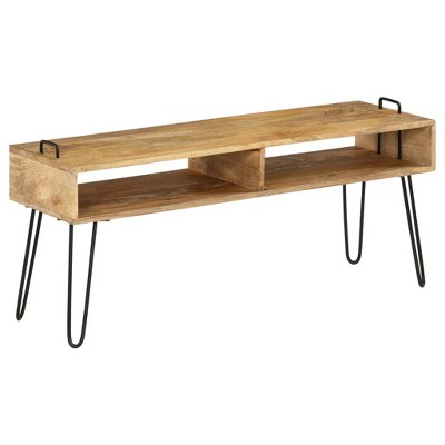 vidaXL TV Stand Natural wood and black