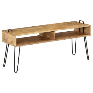 vidaXL TV Stand Natural wood and black - 1 of 4