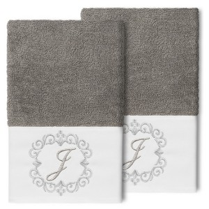 Linum Home Textiles 100% Turkish Cotton MONICA 2PC Embellished Hand Towel Set - 1 of 1