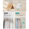 50-Pack Velvet Hangers with Pants Bar & Swivel Hook, 17 Inch Non-Slip Coat Hangers with Wide Shoulder Notches, Cloud White - 4 of 4