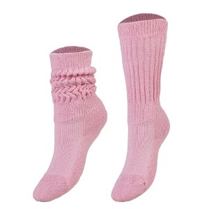Kids Cotton Knee High Slouch Socks – 1 Pair – Ages 3-15 – Soft, Elastic & Breathable - 1 of 4