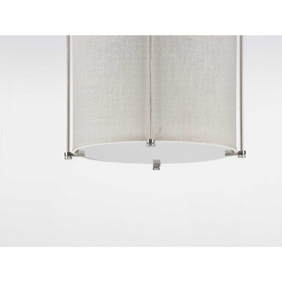 Kempsey Brushed Nickel 3-Light Drum Pendant with Linen Shade