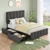 Whizmax Bed Frame with Adjustable Headboard and 2 Storage Drawers, Velvet Upholstered Tufted Platform Bed Frames with Wooden Slats Support - 4 of 4