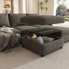 123" Chenille U-Shaped Modular Sectional Sofa with Ottoman & Storage - 2 of 4
