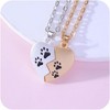 Matching Paw Print Heart Necklaces - Couple Set for Valentine's/Anniversary (His & Hers) - 2 of 4