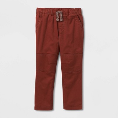 Image of Toddler Boys' Woven Pull-On Pants - Cat & Jack™ Brown 4T