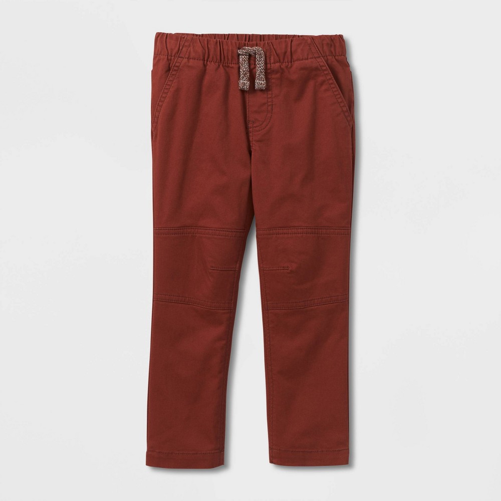 Toddler Boys' Woven Pull-On Pants - Cat & Jack Brown 3T
