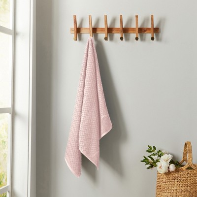 Blush Cotton Quick-Dry Diamond Textured Bath Towel Set