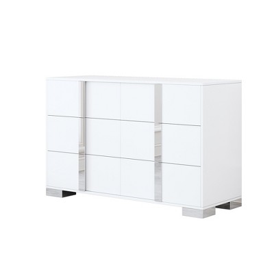 VYNXARIA 6-Drawer Mirrored Storage Cabinet White: The Epitome of Elegance and Functionality