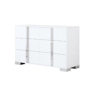 VYNXARIA 6-Drawer Mirrored Storage Cabinet White: The Epitome of Elegance and Functionality - 1 of 4