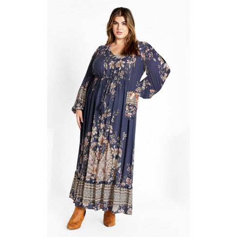 Women's Plus Size Faith Maxi Dress - navy | CITY CHIC - image 1 of 4