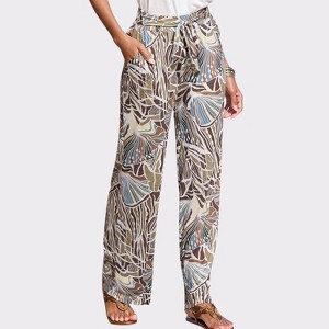 Women's Belted Print Pants - LASCANA - 1 of 4