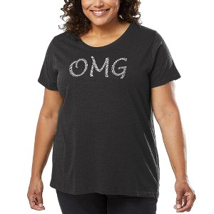 LA Pop Art Women's Word Art T-shirt - OMG - 1 of 4