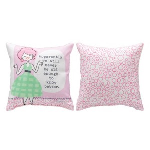 Manual Woodworks and Weavers Retro Chick Decorative Pillow – Apparently We Will Never… 9x9 Cushion - 1 of 3
