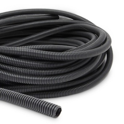 Stockroom Plus 1/2 Inch Split Wire Loom Tubing, Automotive Conduit Protector (Black, 49.3 Ft)