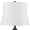 360 Lighting Lynn Modern Industrial Buffet Table Lamps 26" Tall Set of 2 Dark Bronze Metal White Fabric Drum Shade for Bedroom Living Room Bedside - image 2 of 4