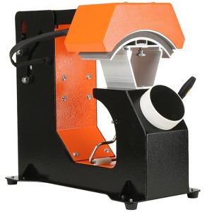 VEVOR 3-in-1 Auto Hat Heat Press with 3pcs Interchangeable Platens(6.6" x 2.7", 6.6" x 3.8", 6.1" x 3"), Black&Orange - 1 of 4