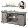 Farmhouse TV Stand for 65 Inch TV Entertainment Center with Sliding Barn Doors Storage Cabinet - 2 of 4