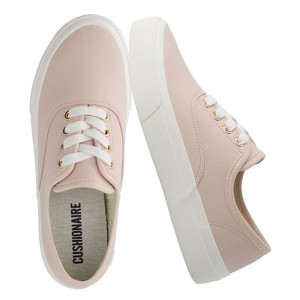 CUSHIONAIRE Women’s Freshman Canvas Lace-Up Sneaker with Memory Foam, Wide Widths Available | Casual Walking Shoes, Lightweight & Comfortable - 1 of 4