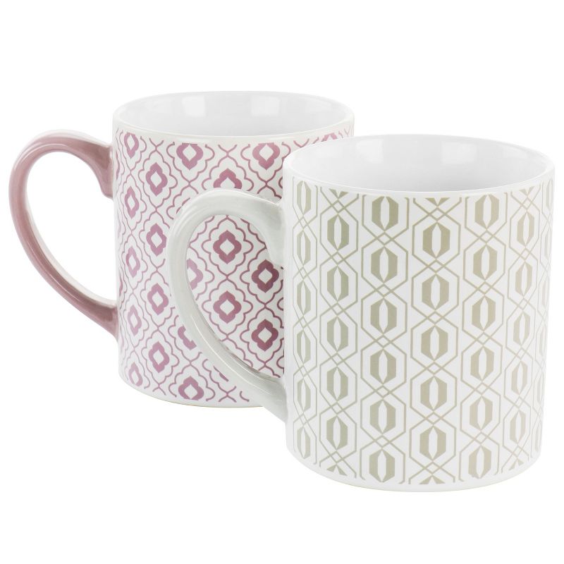 Mr. Coffee Bliss 4 Piece 20oz Can Shaped Stoneware Mug Set in Assorted Colors and Patterns, 5 of 7