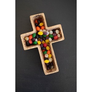 Cross Shaped Wood Bowl – 10"Tall – Rustic Religious Decor Set of 2 by Kalalou - 1 of 3