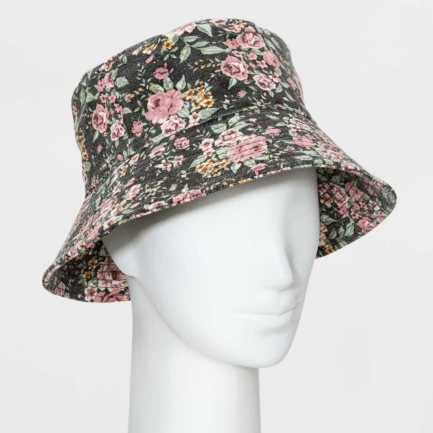 Women's Oversized Washed Floral Bucket Hat - Wild Fableâ„¢ Black - image 1 of 1