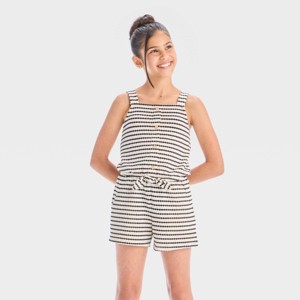Girls' Sleeveless Striped Romper - Cat & Jack™ - 1 of 3