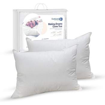 Continental Bedding Affinity 100% Cotton Down Alternative Polyester Bed Pillow - Set of 2