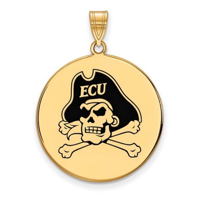 Black Bow Jewelry 14k Yellow Gold Plated Sterling Silver East Carolina Pirates NCAA Extra Large Pendant