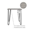 Lavish Home End Table with Hairpin Legs Woodgrain Look Gray - 3 of 4