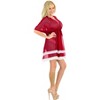 LA LEELA Women's Summer Vacation Beachwear Mini Bathing Suit Loose Beach Dress Cover up Bikini Swimsuit Cover ups for Women 2X-3X Red, Solid - 3 of 4