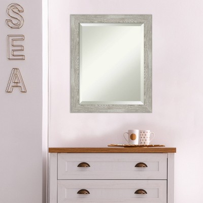 24" x 20" Graywash Beveled Wall Mirror with Polystyrene Frame